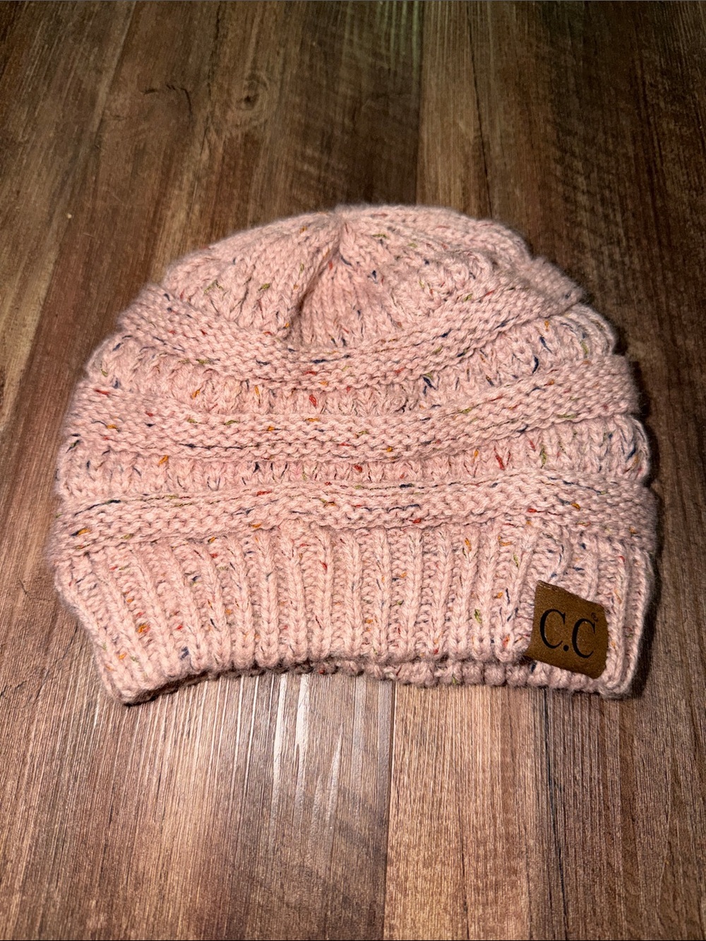 C.C. Beanie Hat Womens Dusty Rose Knit